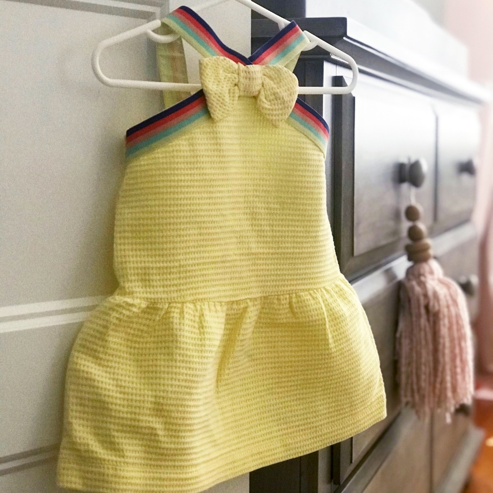 Janie and Jack Yellow Dress with Multicolor Straps